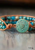 Boho Bracelet, Layers Leather Wrap Bracelet, 6 mm Jasper Stones